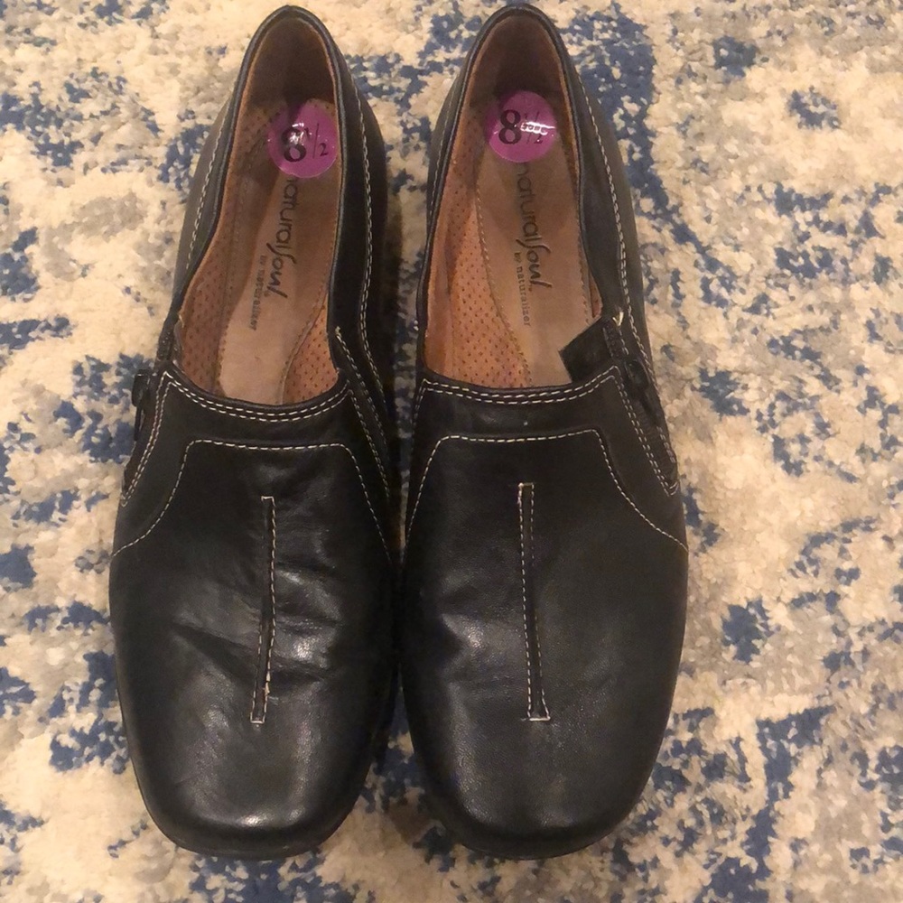 Natural Soul |Naturalizer | Black Leather Business Casual Shoes | Women's 8.5
